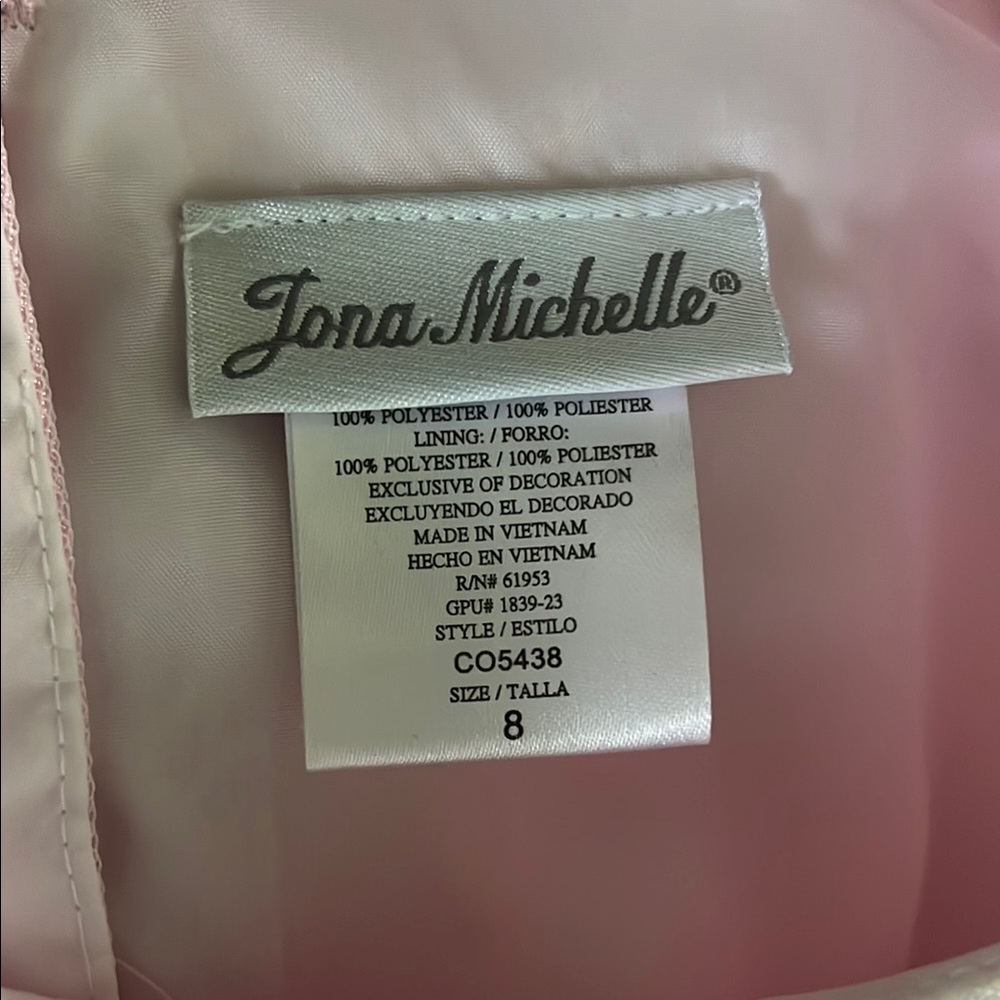 Jona Michelle Pink and Blue Embellished Tiered Dress - Picture 3 of 3